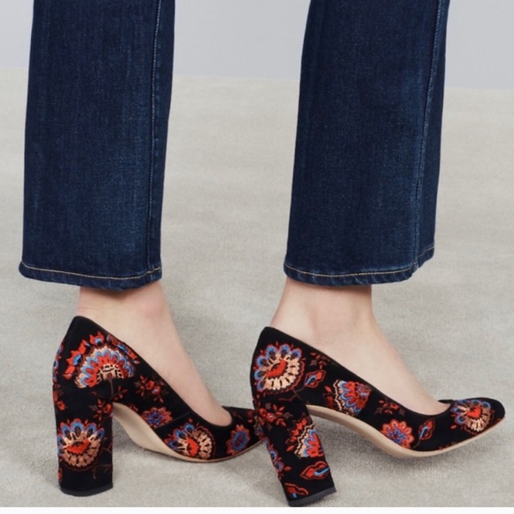 Loeffler Randall Shoes - Loeffler Randall Sydnee Suede Embroidered Pumps